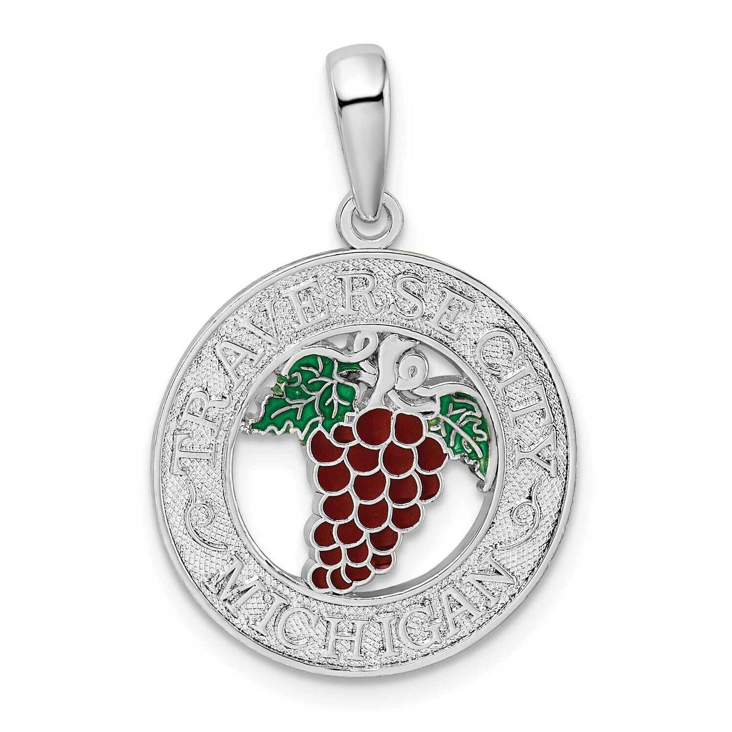 Enamel Traverse Citymi Grapes Pendant Sterling Silver Polished QC10691, MPN: QC10691, 637218146963
