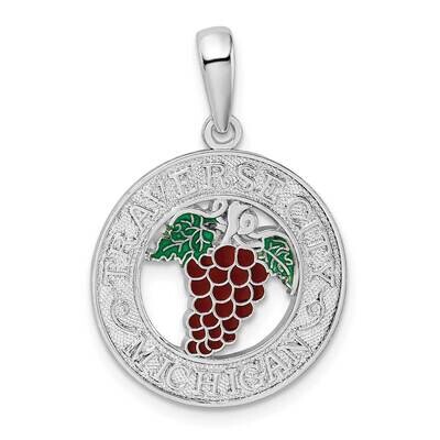 Enamel Traverse Citymi Grapes Pendant Sterling Silver Polished QC10691, MPN: QC10691, 637218146963