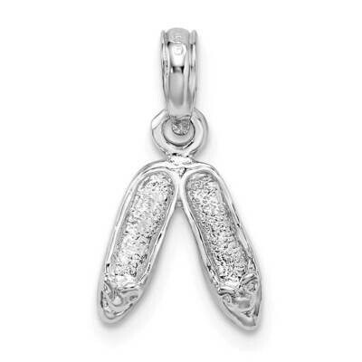 Ballet Slippers Pendant Sterling Silver Polished QC10517, MPN: QC10517, 637218182824