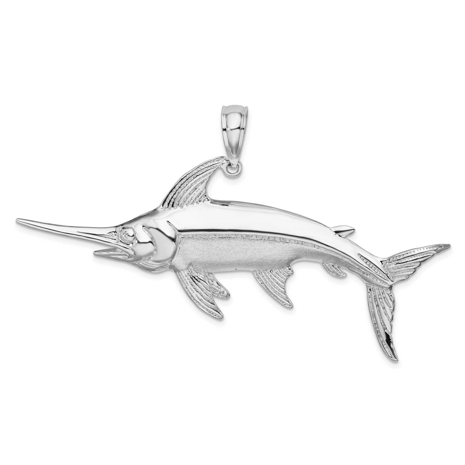 Satin Swordfish Pendant Sterling Silver Polished QC10400, MPN: QC10400, 637218178087