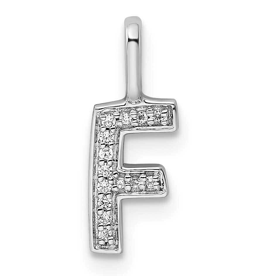 Diamond Letter F Initial Pendant 14k White Gold PM8367F-005-WA, MPN: PM8367F-005-WA, 196904074251