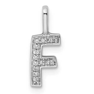 Diamond Letter F Initial Pendant 14k White Gold PM8367F-005-WA, MPN: PM8367F-005-WA, 196904074251