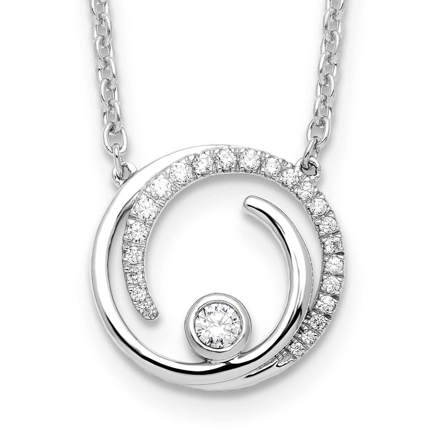 Diamond Fancy Swirl Design Necklace 14k White Gold PM9684-021-WLG-18, MPN: PM9684-021-WLG-18, 88395…