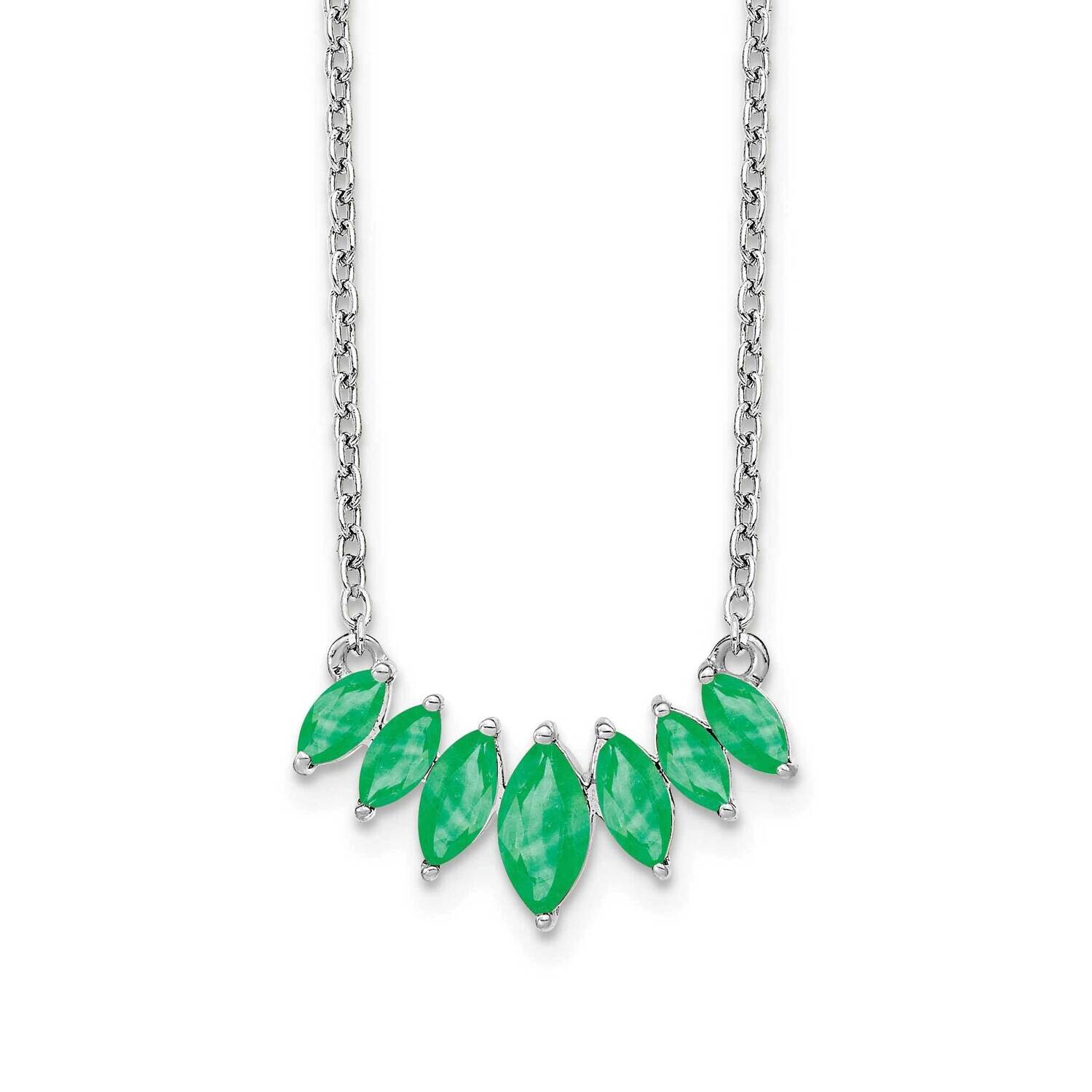 Marquise Emerald 18 Inch Necklace 14k White Gold PM7179-EM-W, MPN: PM7179-EM-W, 883957763330