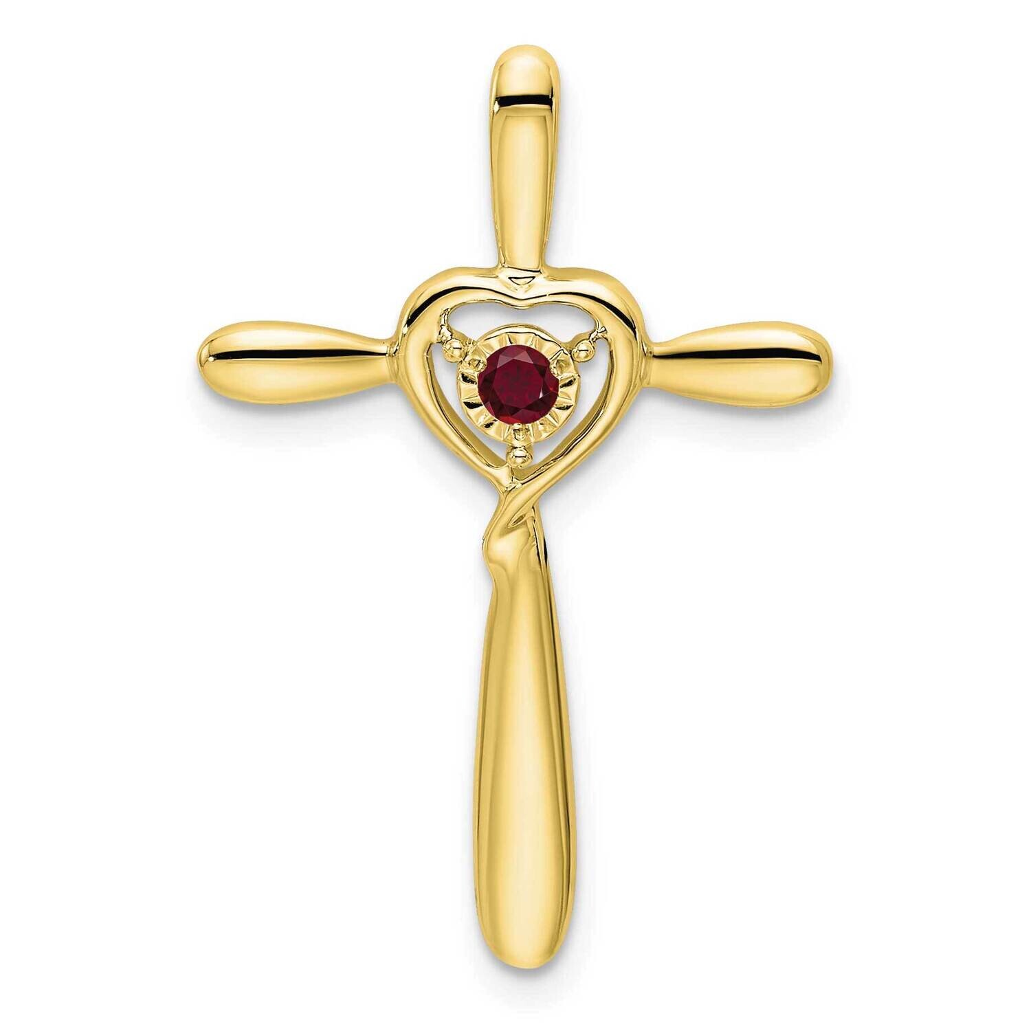 Created Ruby Cross Heart Chain Slide 10k Gold PM7408-CRU-1Y, MPN: PM7408-CRU-1Y,