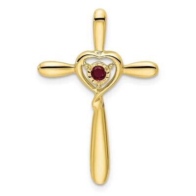 Created Ruby Cross Heart Chain Slide 10k Gold PM7408-CRU-1Y, MPN: PM7408-CRU-1Y,