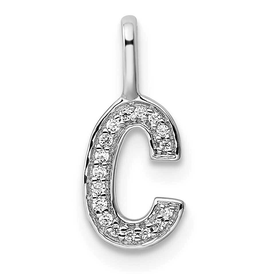 Diamond Letter C Initial Pendant 14k White Gold PM8367C-005-WA, MPN: PM8367C-005-WA, 196904072639