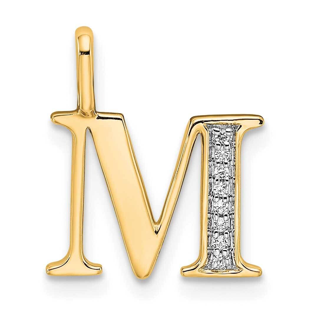 Diamond Letter M Initial Pendant 10k Gold PM8365M-003-1YA, MPN: PM8365M-003-1YA,