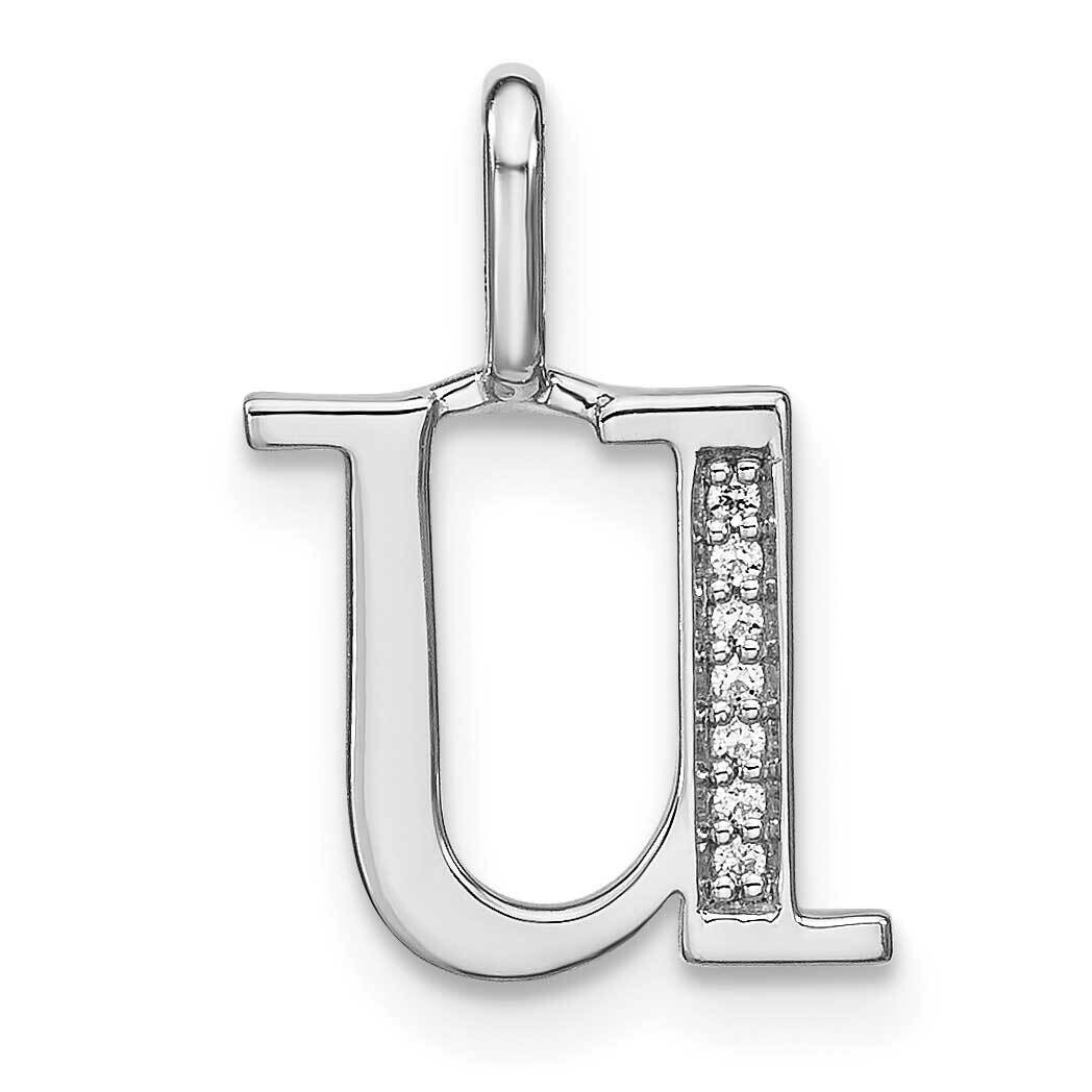 Diamond Lower Case Letter U Initial Pendant 14k White Gold PM8366U-003-WA, MPN: PM8366U-003-WA, 196…