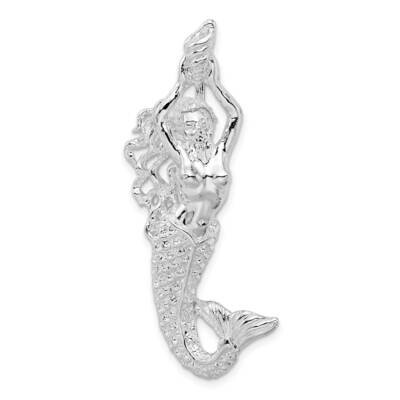 Large Mermaid Shell Slide Sterling Silver Polished QC10398, MPN: QC10398, 637218178018