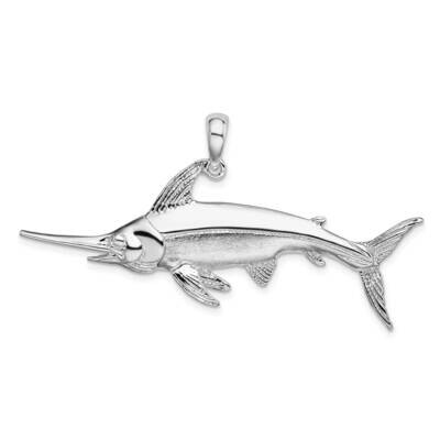 Satin Swordfish Pendant Sterling Silver Polished QC10344, MPN: QC10344, 637218173440