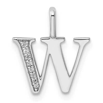 Diamond Letter W Initial Pendant 14k White Gold PM8365W-003-WA, MPN: PM8365W-003-WA, 196904070499