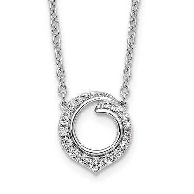Fancy Circle Diamond 18 Inch Necklace 14k White Gold PM9942-025-WA-18, MPN: PM9942-025-WA-18,
