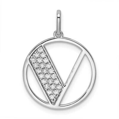 Gatsby Diamond Initial V Charm 14k White Gold PM9843V-025-WA, MPN: PM9843V-025-WA,