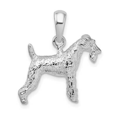 Textured 3D Wire Fox Terrier Pendant Sterling Silver QC10233, MPN: QC10233, 637218170531