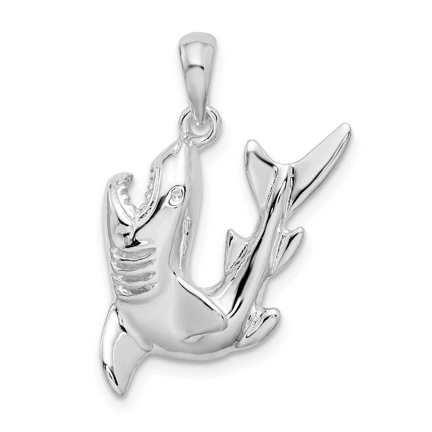 Jumping Shark Pendant Sterling Silver Polished QC10587, MPN: QC10587, 637218185641