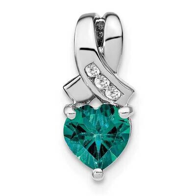 Created Alexandrite Diamond Pendant Sterling Silver Rhodium-Plated PM7401-CA-003-SSA, MPN: PM7401-C…