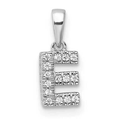 Diamond Letter E Initial Bail Pendant 14k White Gold PM9797E-006-WA, MPN: PM9797E-006-WA,