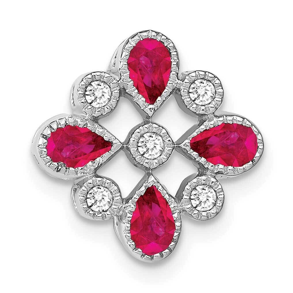 Ruby Diamond Chain Slide 14k White Gold PM7218-RU-010-WA, MPN: PM7218-RU-010-WA,