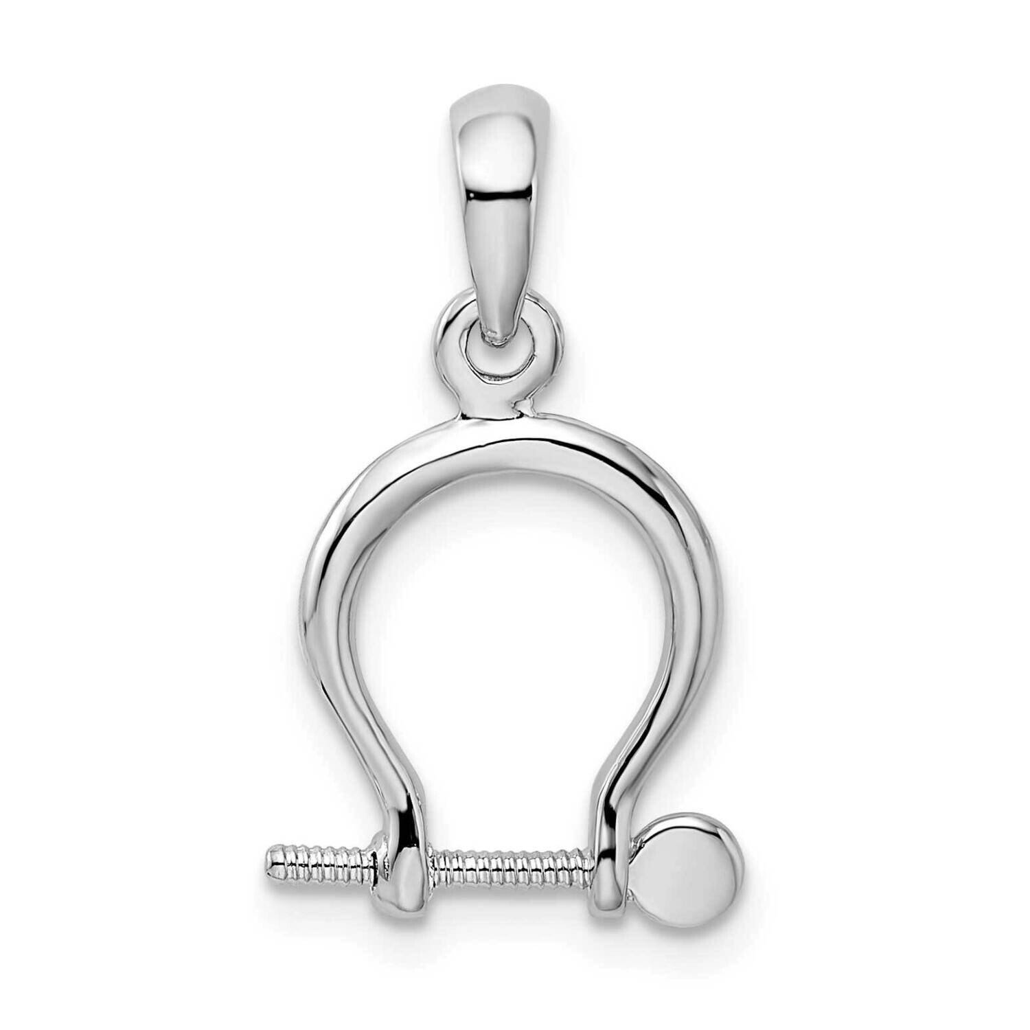 3D Small Shackle Link Pendant Sterling Silver Polished QC10575, MPN: QC10575, 637218184408