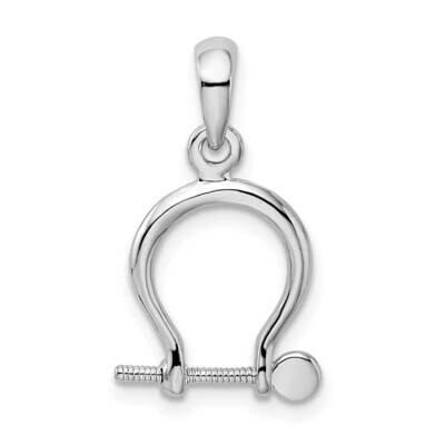 3D Small Shackle Link Pendant Sterling Silver Polished QC10575, MPN: QC10575, 637218184408