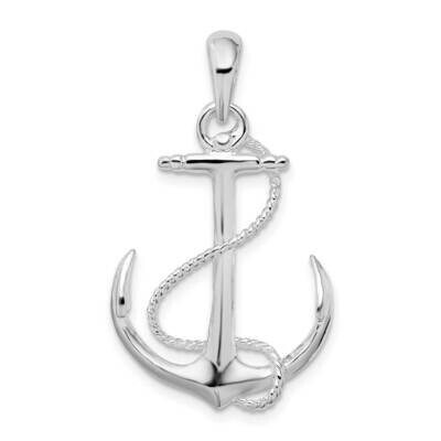 3D Anchor Rope Pendant Sterling Silver Polished QC10020, MPN: QC10020, 637218155835