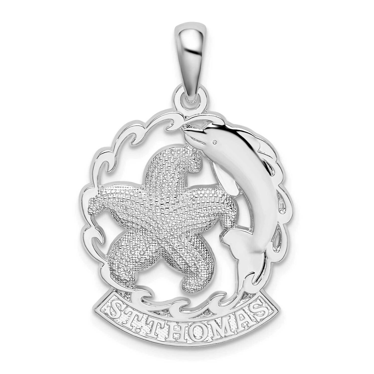 St. Thomas Starfish Dolphin Pendant Sterling Silver Polished QC10250, MPN: QC10250, 637218170890