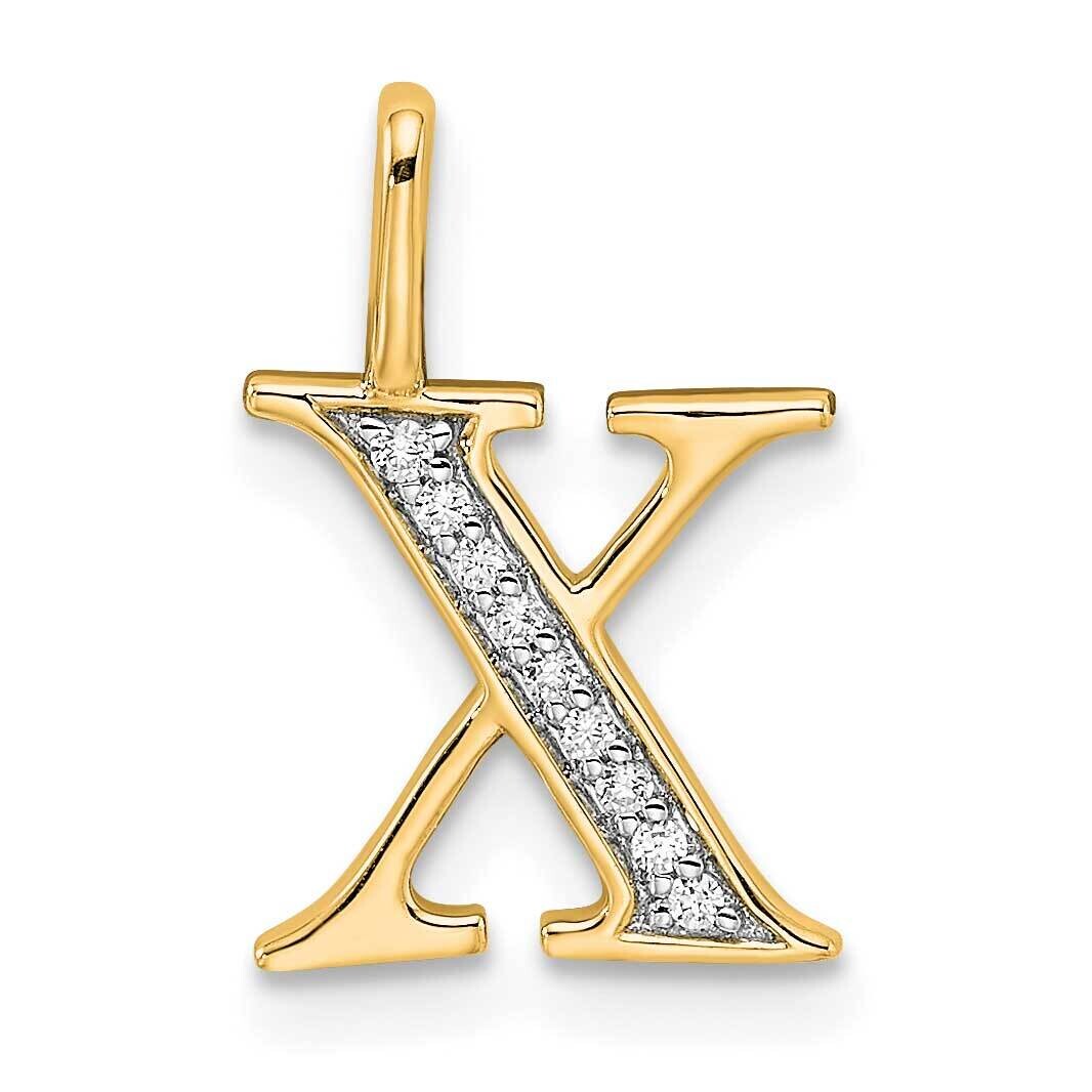 Diamond Initial X Pendant 14k Gold PM8365X-004-YA, MPN: PM8365X-004-YA,