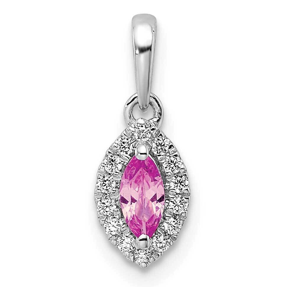 Diamond Cr Pink Sapphire Pendant 14k White Gold PM9354-CPS-010-WLG