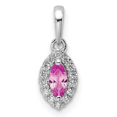 Diamond Cr Pink Sapphire Pendant 14k White Gold PM9354-CPS-010-WLG, MPN: PM9354-CPS-010-WLG, 883957…