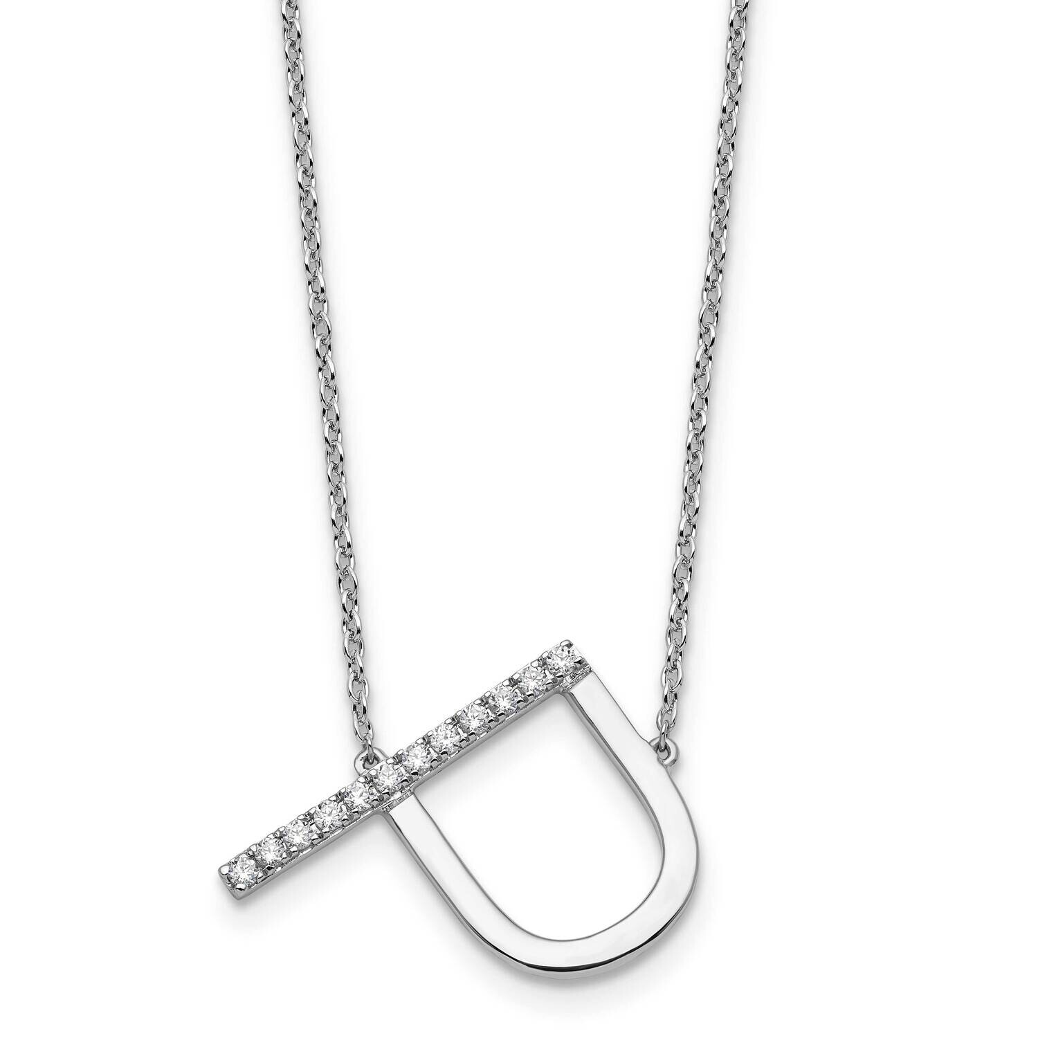 Sideways Diamond Initial P Necklace 14k White Gold PM9844P-014-WA, MPN: PM9844P-014-WA,