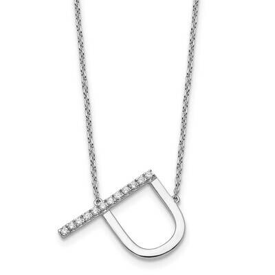 Sideways Diamond Initial P Necklace 14k White Gold PM9844P-014-WA, MPN: PM9844P-014-WA,