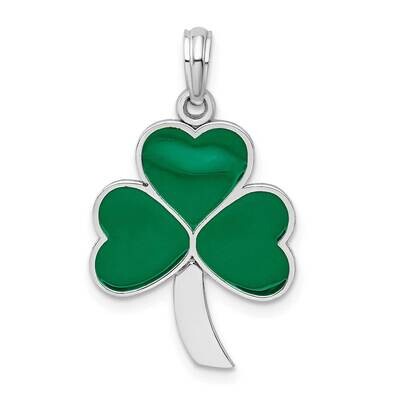 Enameled Shamrock Pendant Sterling Silver Polished QC10657, MPN: QC10657, 637218144761