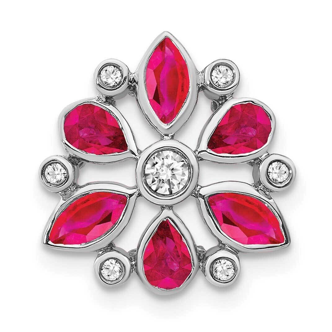 Ruby Diamond Chain Slide 14k White Gold PM7219-RU-013-WA, MPN: PM7219-RU-013-WA,