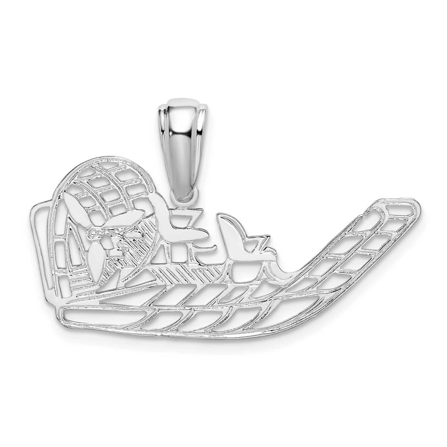 Cut-Out Flat Airboat Pendant Sterling Silver Polished QC10588
