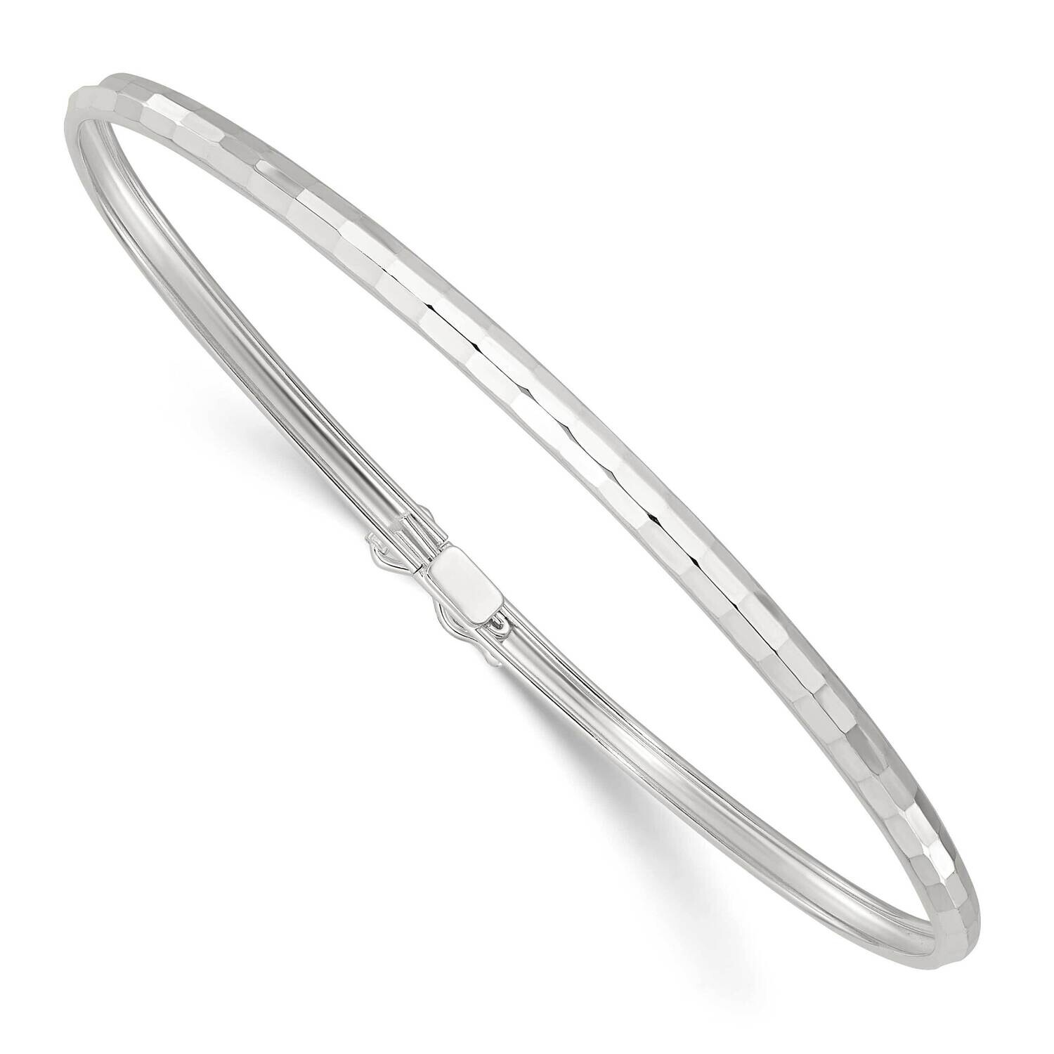 Textured Flexible Bangle Bracelet Sterling Silver Polished QB1501, MPN: QB1501,
