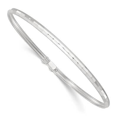Textured Flexible Bangle Bracelet Sterling Silver Polished QB1501, MPN: QB1501,