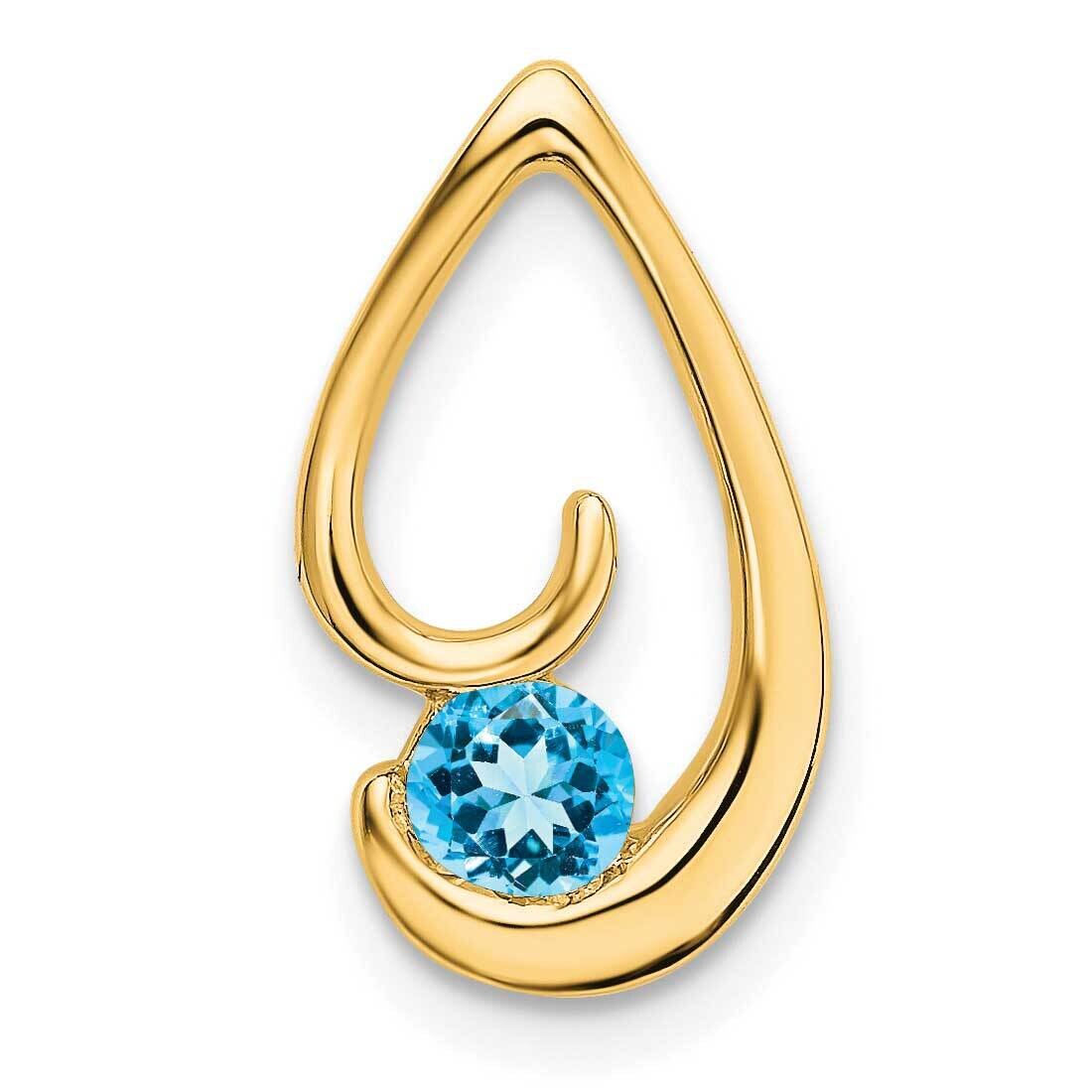 Blue Topaz Chain Slide 14k Gold PM7145-BT-Y, MPN: PM7145-BT-Y,