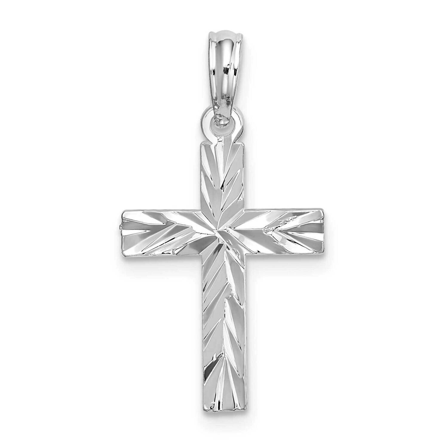 All-Over Diamond-Cut Latin Cross Pendant Sterling Silver QC10286