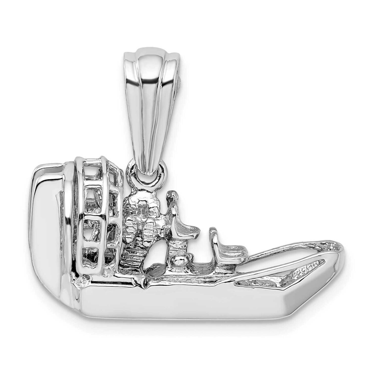 3D Air Boat Pendant Sterling Silver Polished QC10091, MPN: QC10091, 637218160341