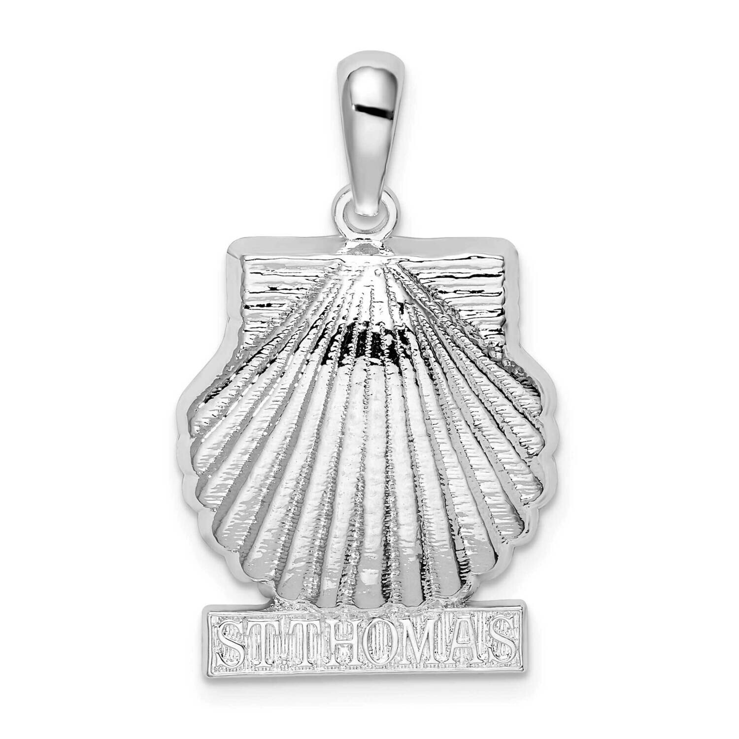 St. Thomas Scallop Shell Pendant Sterling Silver Polished QC10251, MPN: QC10251, 637218170906