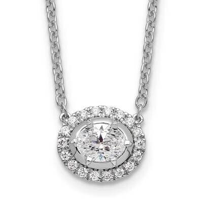 Diamond Halo Complete Oval 18 Inch Necklace 14k White Gold PM9658-070-WLG-18, MPN: PM9658-070-WLG-1…