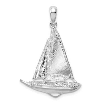 3D Sailboat Pendant Sterling Silver Polished QC10385, MPN: QC10385, 637218175413