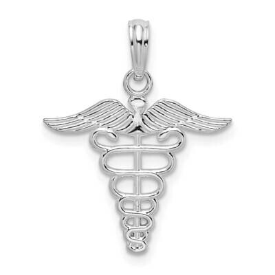 Cut-Out Caduceus Pendant Sterling Silver Polished QC10605 by Men&#39;s Jewelry and Accessories, MPN: QC…
