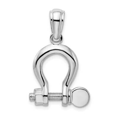 3D Large Shackle Link Pendant Sterling Silver Polished QC10573, MPN: QC10573, 637218184385