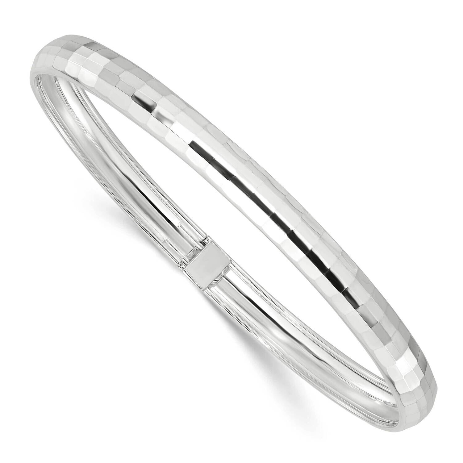 Textured Flexible Bangle Bracelet Sterling Silver Polished QB1503, MPN: QB1503,