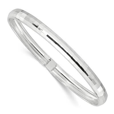 Textured Flexible Bangle Bracelet Sterling Silver Polished QB1503, MPN: QB1503,