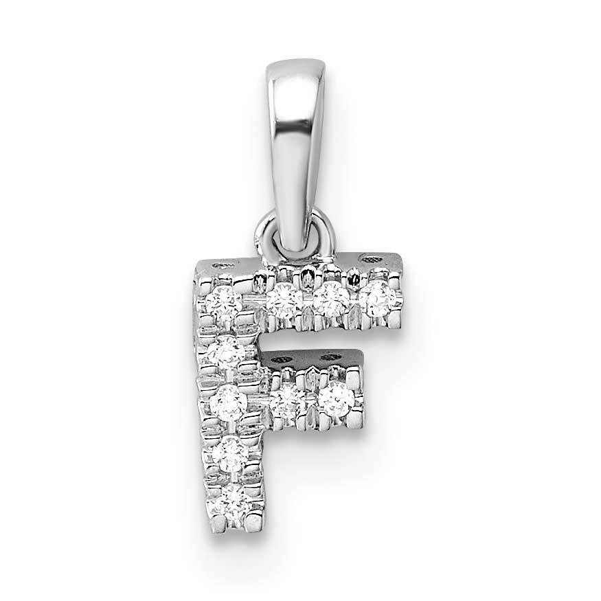Diamond Letter F Initial Bail Pendant 14k White Gold PM9797F-005-WA, MPN: PM9797F-005-WA,