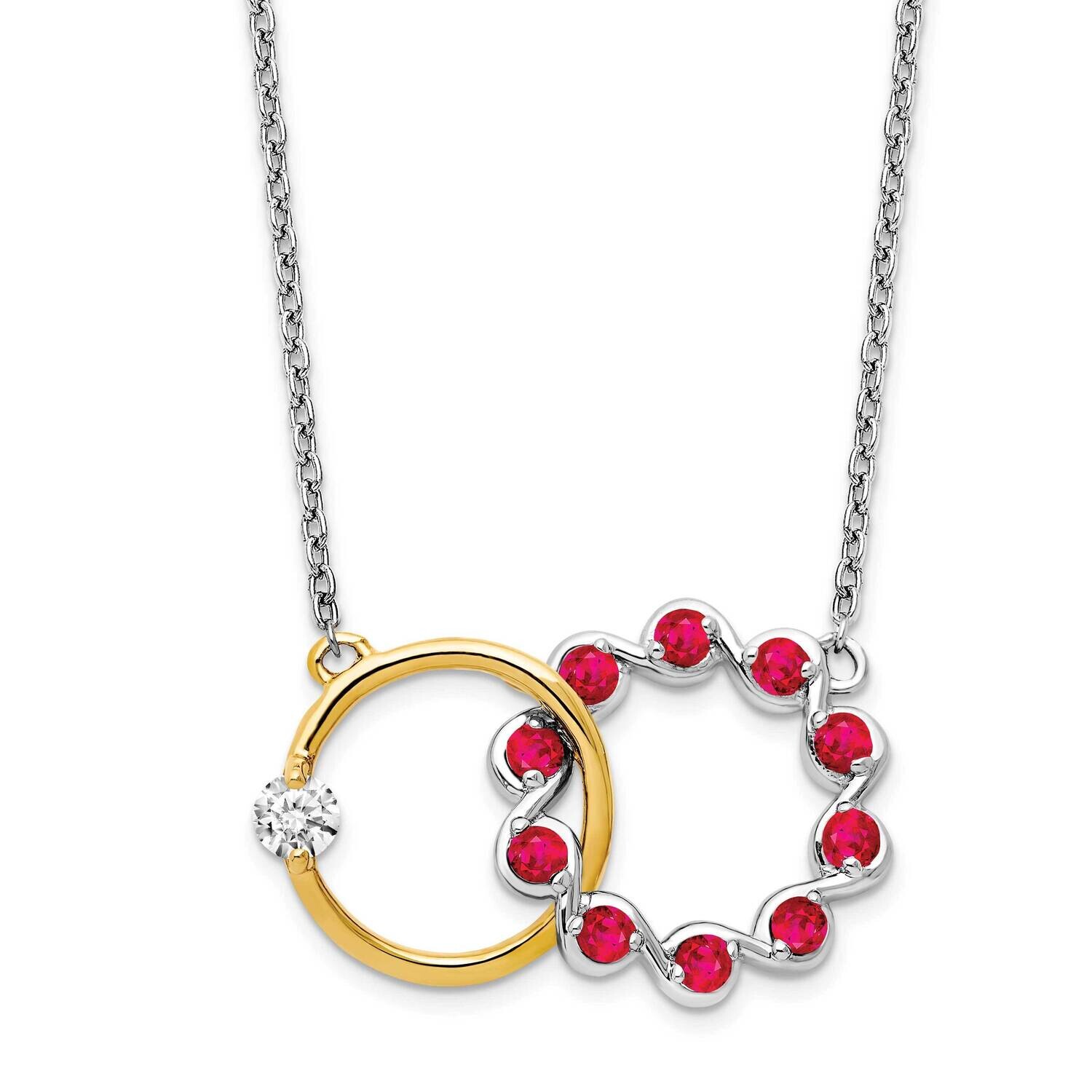 Ruby Diamond 18 Inch Circles Necklace 14k Two-Tone Gold PM7220-RU-012-WYA, MPN: PM7220-RU-012-WYA, …