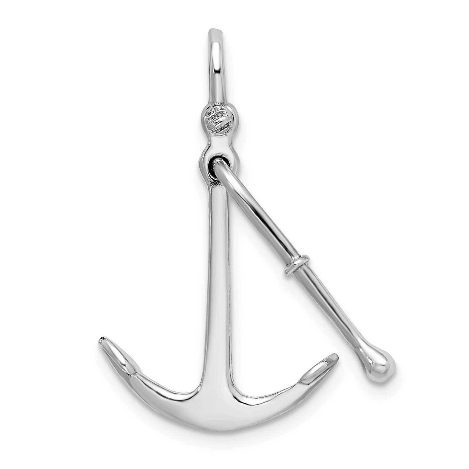 3D 2 Piece Moveable Kedge Anchor Sterling Silver Polished QC10128, MPN: QC10128, 637218163779